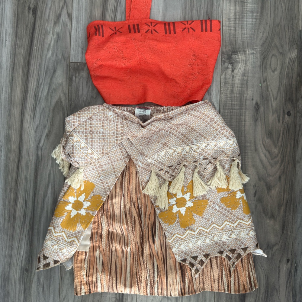 Disney Moana costume Beige and Cream Patterned Skirt